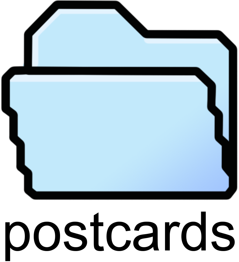 folder containing postcards collection pictures